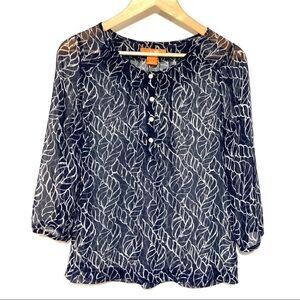 Joe Fresh blue sheer pop over XS